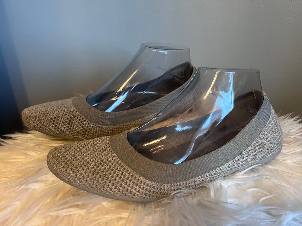 Allbirds Grey Breezer Size 9.5 Women’s Ballet Flats Cushion Comfort Stretch Gray